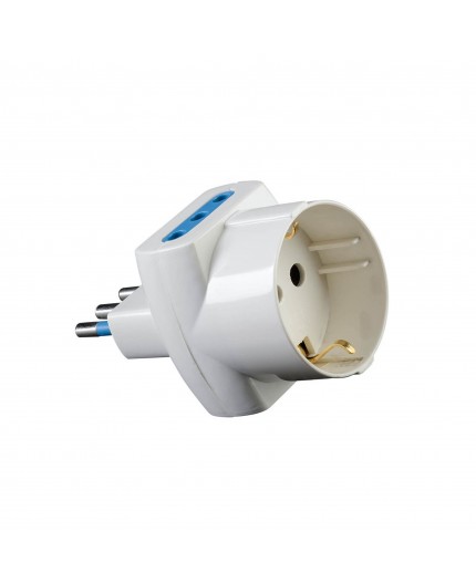 Adattatore spina 2p + T 10A / presa schuko + 2 prese