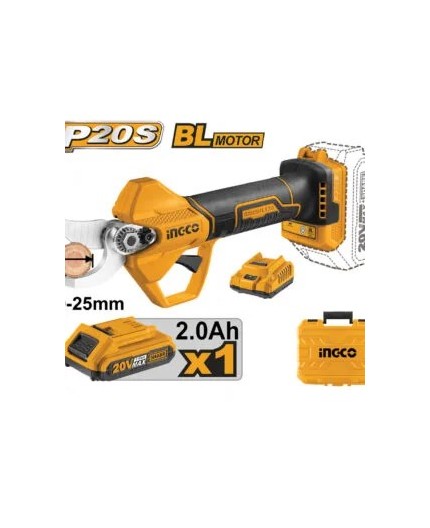 Forbice da pota 20v brushless 0-25MM c/1 batteria da 2ah+caricab.+val.